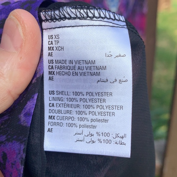 BAR III Purple Sunset Snake Twisted Back Long Sleeve Blouse Top XS - Picture 8 of 12